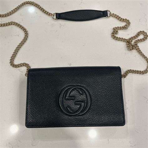 gucci soho wallet on chain|checkered gucci wallet.